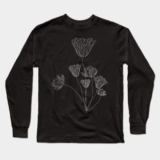 Flower Line art Linework Long Sleeve T-Shirt